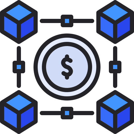 Blockchain business and finance payment economy icon