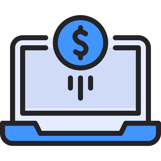 Laptop dollar money laptop icon Laptop dollar money laptop icon