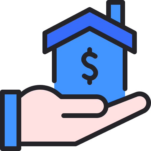 Mortgage hand real estate mortgage icon