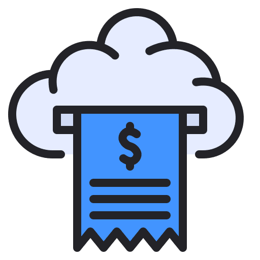 Cloud receipt bill business and finance icon Cloud receipt bill business and finance icon