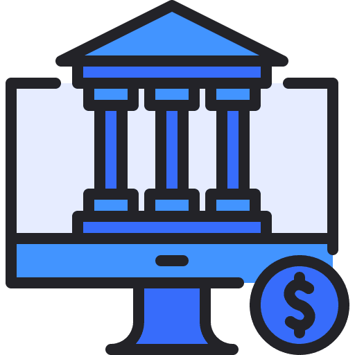 Online banking finance bank monitor icon Online banking finance bank monitor icon