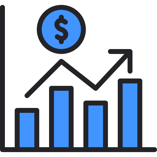 Statistics business and finance profit bar icon Statistics business and finance profit bar icon