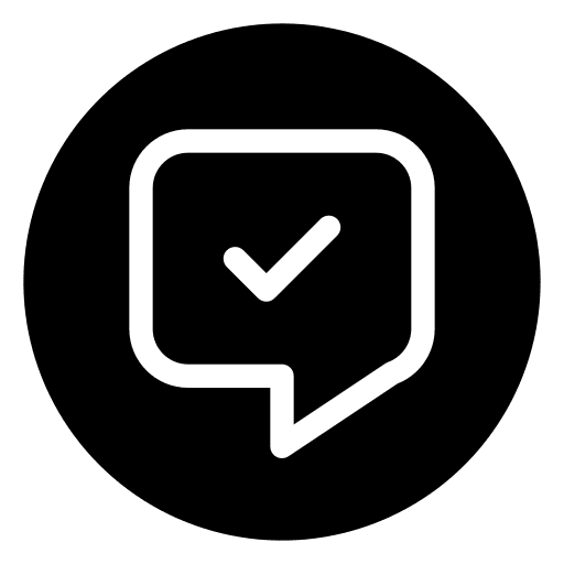Chat chat communications check mark icon