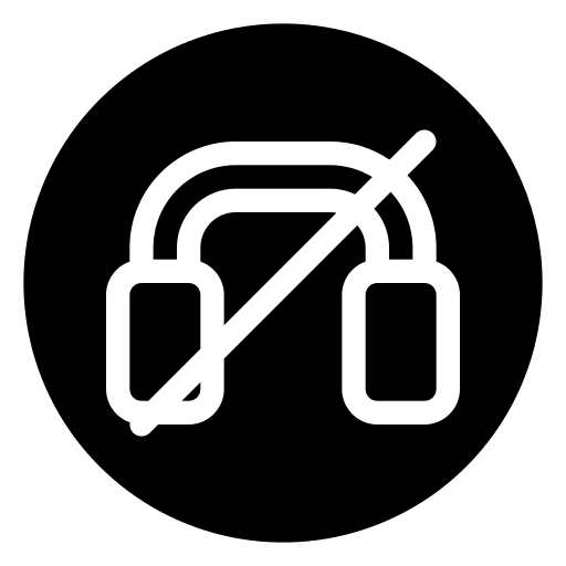Headphone user interface audio off button icon