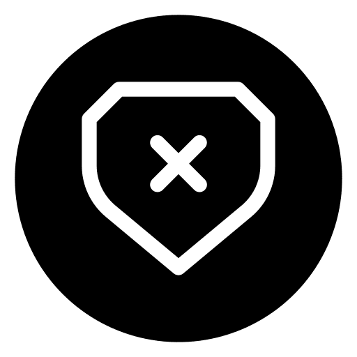 Shield ui cross mark button icon