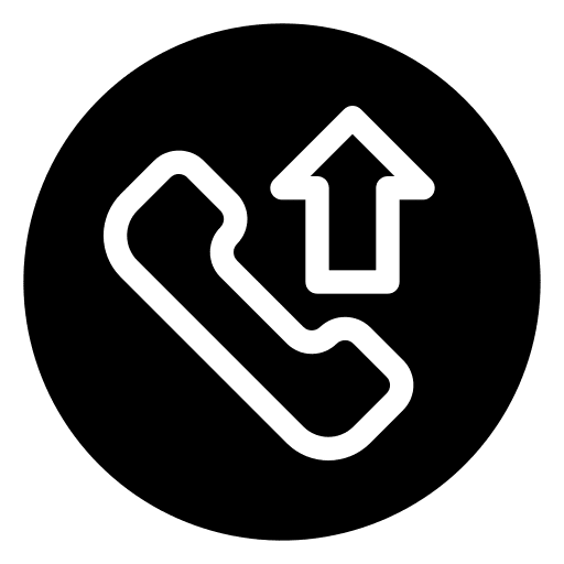Call button telephone receiver arrow icon