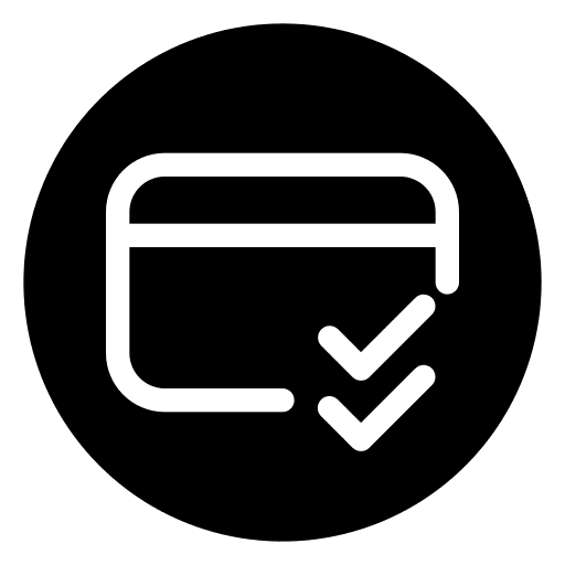 Credit card credit card check mark user interface icon