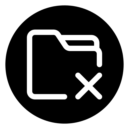 Folder button ui cross mark icon