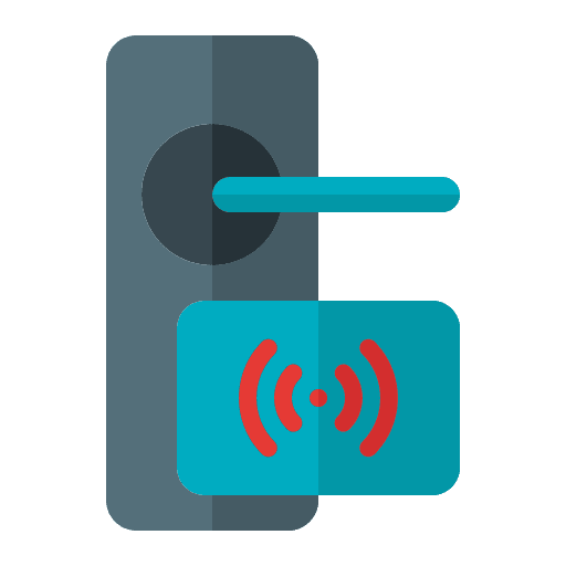 Door lock internet of things key card electronics icon