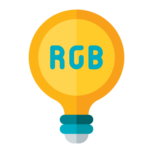 Light bulb led light illumination rgb icon