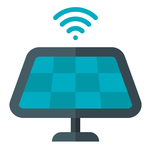 Solar panel power ecological smart house icon Solar panel power ecological smart house icon
