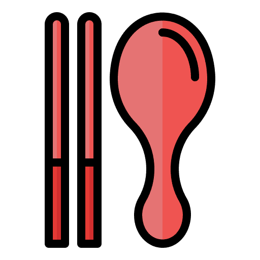 Chopstick oriental food and restaurant wood icon