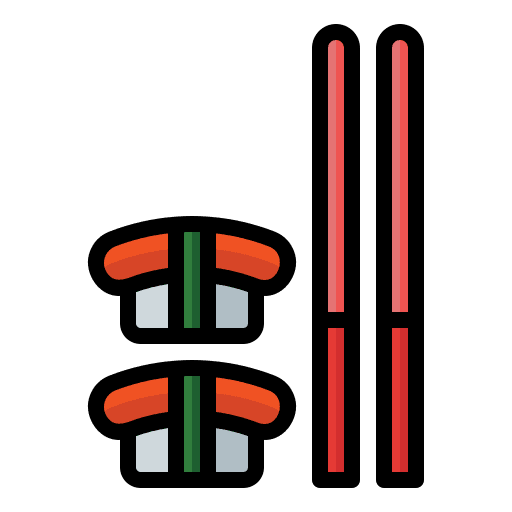 Nigiri raw food and restaurant roll fish icon Nigiri raw food and restaurant roll fish icon