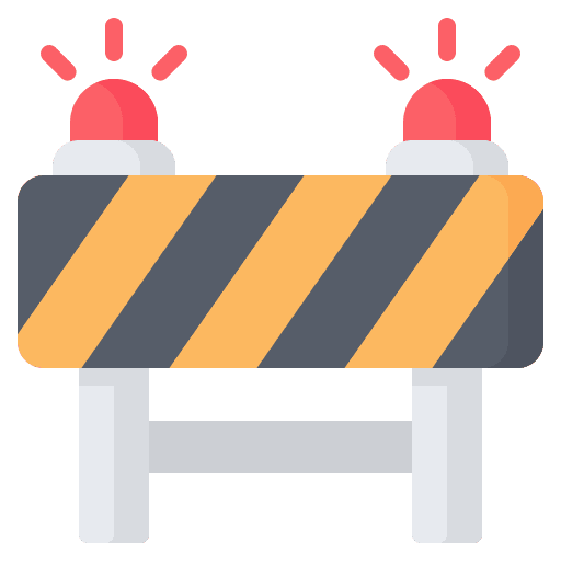 Barrier under construction construction and tools signaling icon