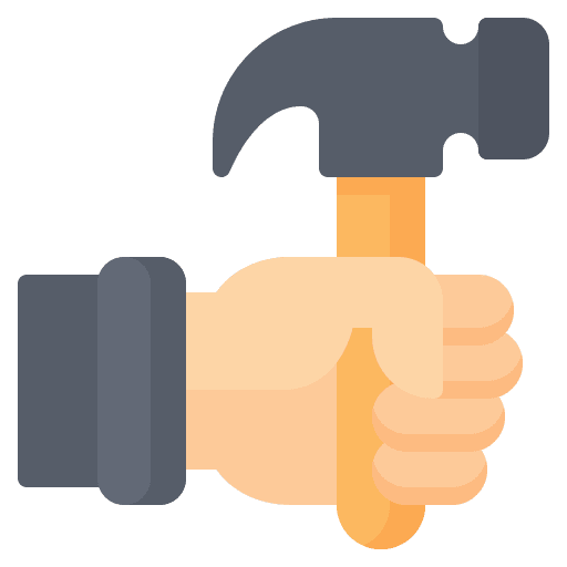 Hammer carpenter construction and tools repair icon Hammer carpenter construction and tools repair icon