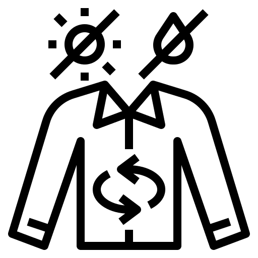 Function jacket properties uv protection icon