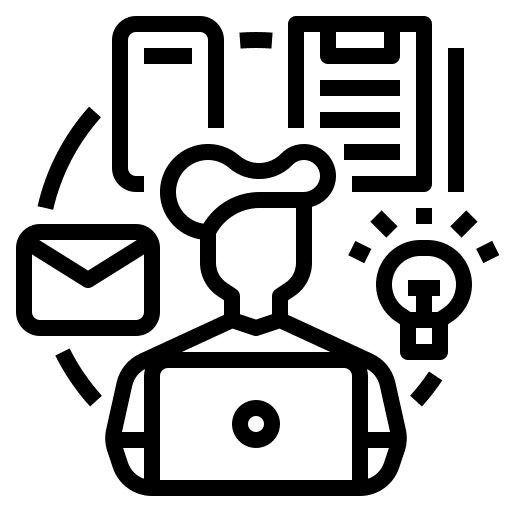 Multitasking workaholic working task icon