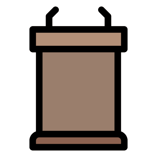 Podium voting debate communications icon Podium voting debate communications icon