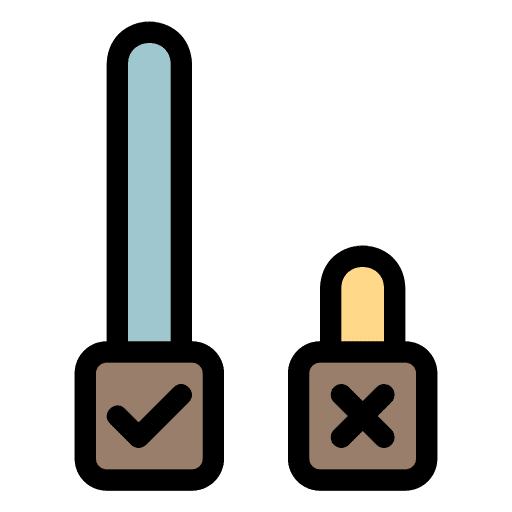 Voting results yes or no recount vote icon