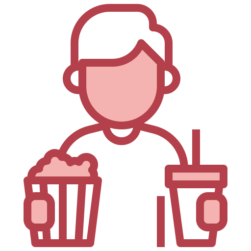 Watching a movie popcorn entertainment cinema icon Watching a movie popcorn entertainment cinema icon