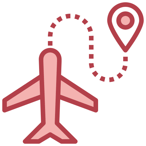 Airplane travel flight route icon Airplane travel flight route icon