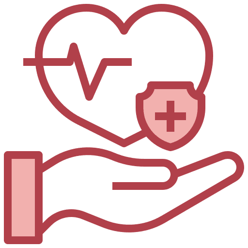 Heart protection heartbeat security icon