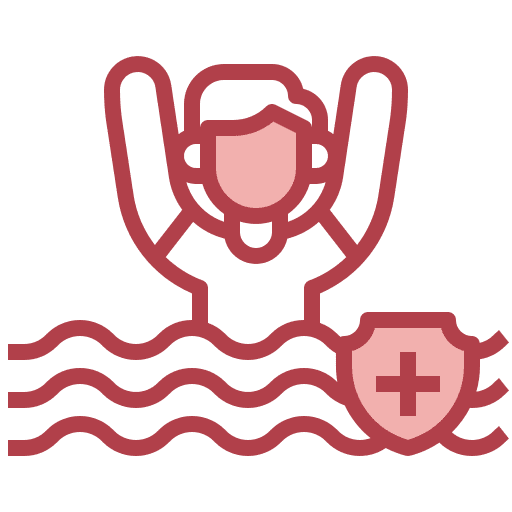 Drowning security life insurance protection icon Drowning security life insurance protection icon