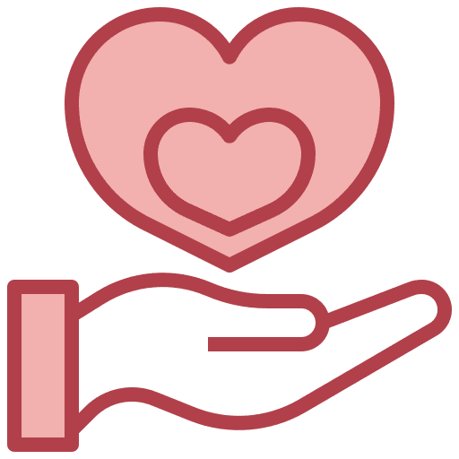 Heart care health insurance hand icon Heart care health insurance hand icon
