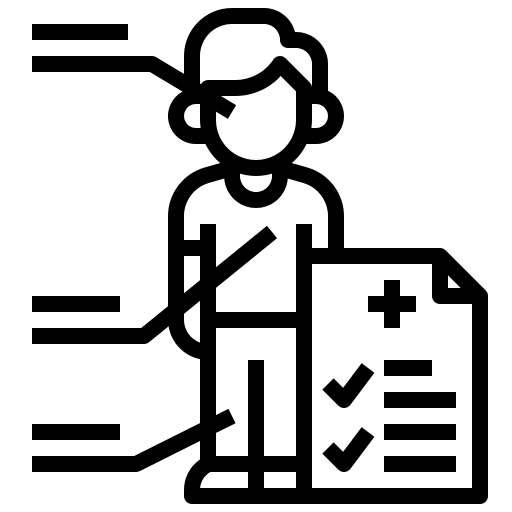 Examination man consult checkup icon