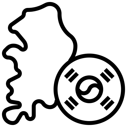 South korea symbol flag map icon