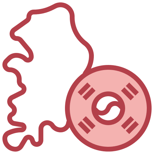 South korea symbol south korea map icon