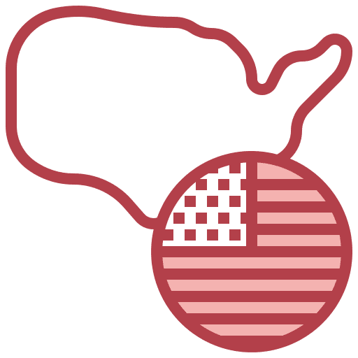Usa symbol flag map icon Usa symbol flag map icon