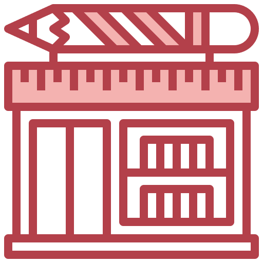 Stationery office shop property icon Stationery office shop property icon