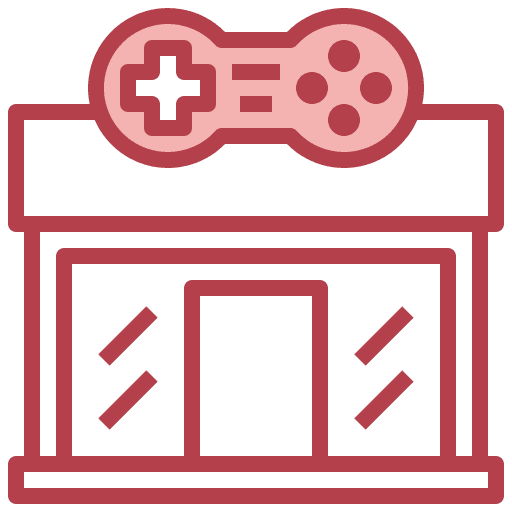 Game store shop mall buildings icon Game store shop mall buildings icon