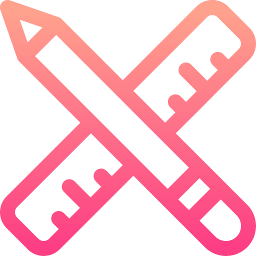Ruler measurement pencil education icon