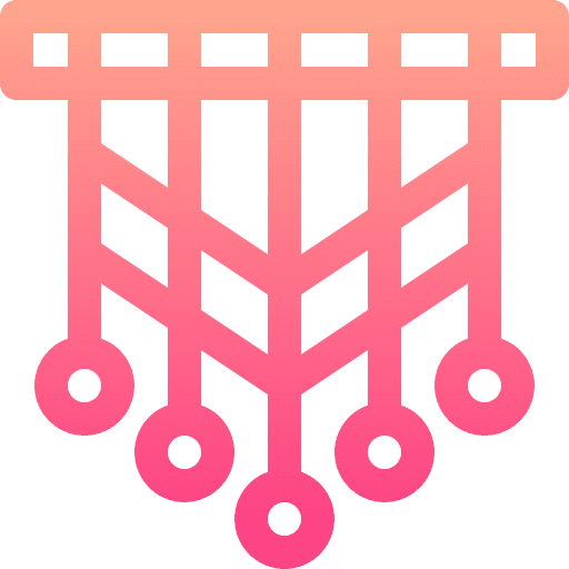 Macrame fabric sewing handcraft icon Macrame fabric sewing handcraft icon