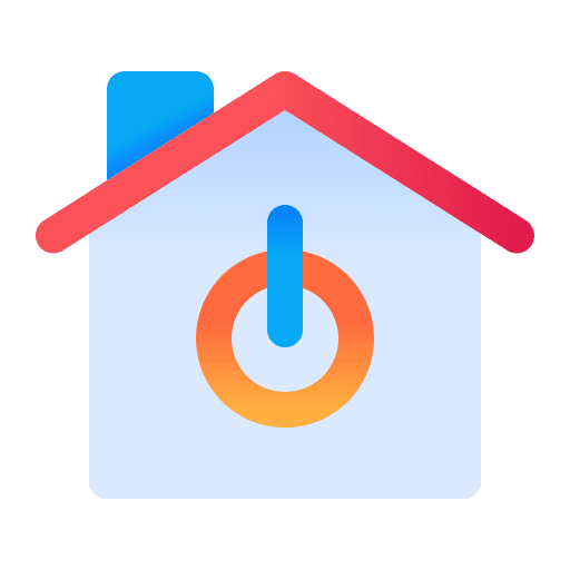 Smart house turn on smart home internet of things icon