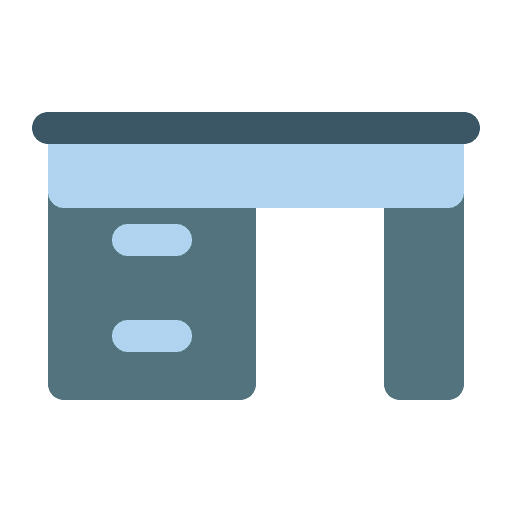 Desk furniture computer work icon Desk furniture computer work icon