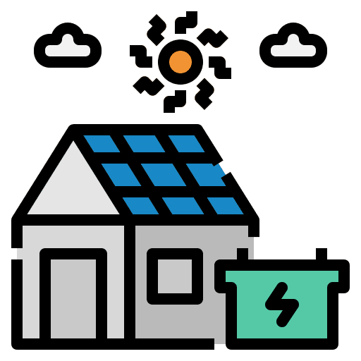 Solar house home smart battery icon