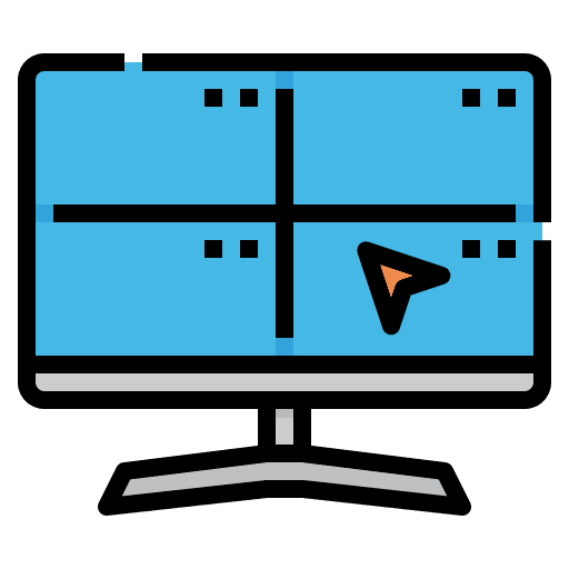 Surveillance monitor screen home icon