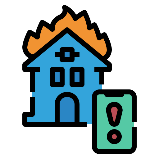 Alarm alarm fire home icon Alarm alarm fire home icon