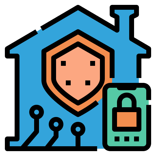 Protection home insurance smart icon Protection home insurance smart icon