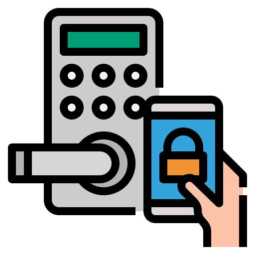 Smart door lock security home icon Smart door lock security home icon