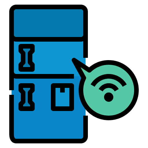 Smart refrigerator smart wifi home icon Smart refrigerator smart wifi home icon