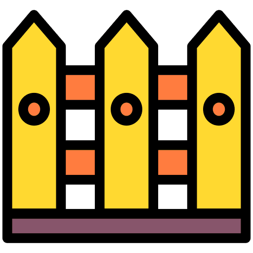 Fence limits farming and gardening security icon