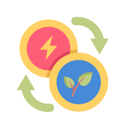Exchange plant ecology and environment green energy icon