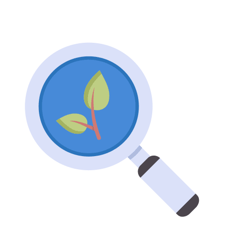 Magnifying glass plant ecology leaf icon Magnifying glass plant ecology leaf icon