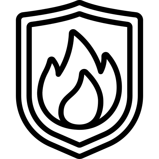 Fire prevention security protection home icon