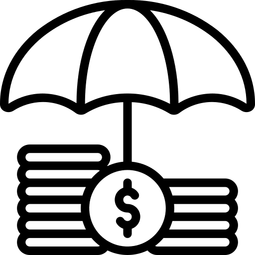 Investment insurance security financial umbrella icon