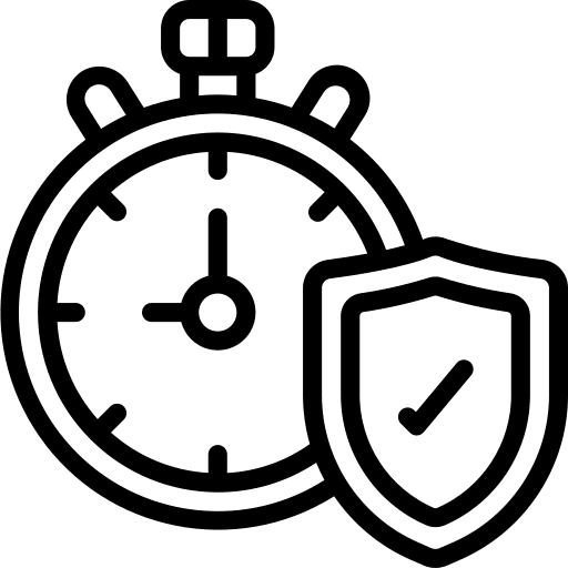 Long term insurance hourglass security icon